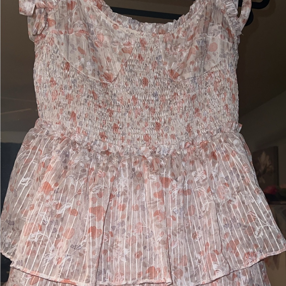 Petal & Pup Tiered Floral Maxi Dress - Pink and White - Picture 5 of 5